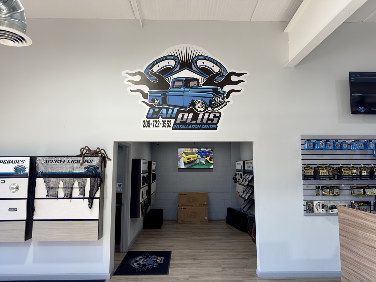 Car Plus branding wall